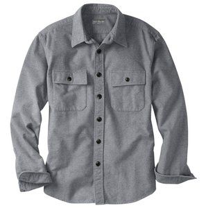 Like new LL Bean Gray Men's Signature 1933 Chamois Cloth Shirt, Slim Fit